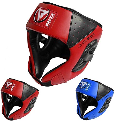 RDX Cuero Niño Boxeo Cascos MMA Kickboxing Sparring Casco Protector Entrenamiento Lucha (CE Certificado Aprobado por SATRA)