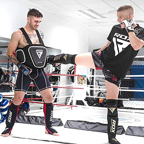 RDX Espinilleras Kick Boxing Boxeo MMA Protección Rodilla Deportivo Elástica Muay Thai Espinilla Empeine Shin Pads RDX Espinilleras Kick Boxing Boxeo MMA Protección Rodilla Deportivo Elástica Muay Thai Espinilla Empeine Shin Pads