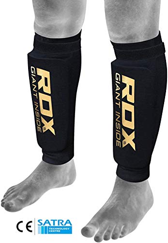 RDX Espinilleras Kick Boxing Boxeo Protección MMA Muay Thai Espinilla Empeine Shin Pads RDX Espinilleras Kick Boxing Boxeo Protección MMA Muay Thai Espinilla Empeine Shin Pads