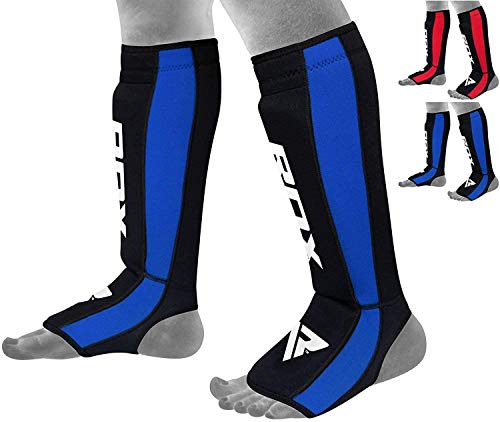 RDX Espinilleras Kick Boxing Neopreno Boxeo MMA Protección Muay Thai Espinilla Empeine (Certificado CE Aprobado por SATRA)