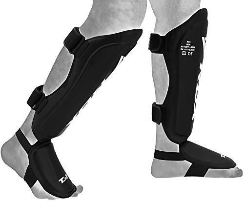 RDX Espinilleras Kick Boxing para Artes Marciales Entrenamiento | Aprobado por SMMAF | Maya Hide Cuero Muay Thai Almohadillas piernas | Equipo de Protección para Boxeo, Kárate, MMA, Sparring, BJJ RDX Espinilleras Kick Boxing para Artes Marciales Entrenamiento | Aprobado por SMMAF | Maya Hide Cuero Muay Thai Almohadillas piernas | Equipo de Protección para Boxeo, Kárate, MMA, Sparring, BJJ