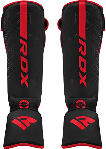 RDX Espinilleras Kick Boxing para Artes Marciales Entrenamiento, Maya Hide Cuero Muay Thai Almohadillas piernas, Equipo de Protección para Boxeo, Kárate, MMA, Sparring, BJJ