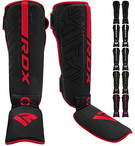 RDX Espinilleras Kick Boxing para Artes Marciales Entrenamiento, Maya Hide Cuero Muay Thai Almohadillas piernas, Equipo de Protección para Boxeo, Kárate, MMA, Sparring, BJJ RDX Espinilleras Kick Boxing para Artes Marciales Entrenamiento, Maya Hide Cuero Muay Thai Almohadillas piernas, Equipo de Protección para Boxeo, Kárate, MMA, Sparring, BJJ