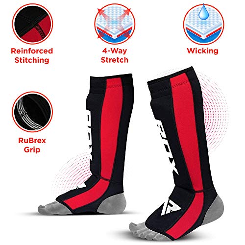 RDX Espinilleras Neopreno Kick Boxing Boxeo MMA Protección Muay Thai Espinilla Empeine RDX Espinilleras Neopreno Kick Boxing Boxeo MMA Protección Muay Thai Espinilla Empeine