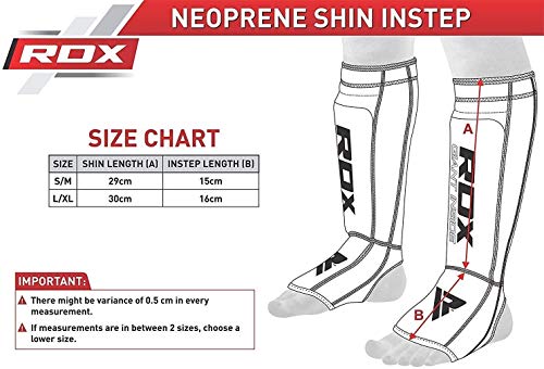 RDX Espinilleras Neopreno Kick Boxing Boxeo MMA Protección Muay Thai Espinilla Empeine