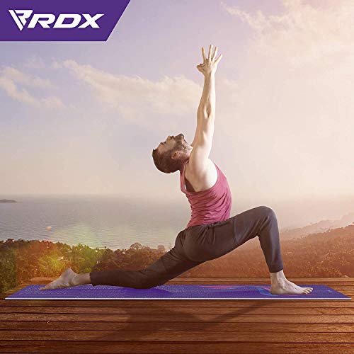 RDX Esterilla Yoga Antideslizante Colchoneta Alfombrilla No Tóxico para Fitness Pilates, Aeróbicos, Entrenamiento, Ejercicio Estiramiento, Deporte Físico con Correa de Hombro 183cm x 61cm