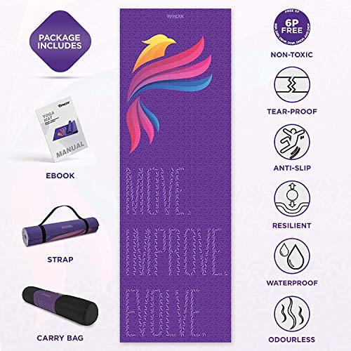 RDX Esterilla Yoga Antideslizante Colchoneta Alfombrilla No Tóxico para Fitness Pilates, Aeróbicos, Entrenamiento, Ejercicio Estiramiento, Deporte Físico con Correa de Hombro 183cm x 61cm RDX Esterilla Yoga Antideslizante Colchoneta Alfombrilla No Tóxico para Fitness Pilates, Aeróbicos, Entrenamiento, Ejercicio Estiramiento, Deporte Físico con Correa de Hombro 183cm x 61cm