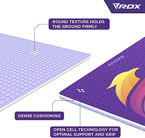 RDX Esterilla Yoga Antideslizante Colchoneta Alfombrilla No Tóxico para Fitness Pilates, Aeróbicos, Entrenamiento, Ejercicio Estiramiento, Deporte Físico con Correa de Hombro 183cm x 61cm RDX Esterilla Yoga Antideslizante Colchoneta Alfombrilla No Tóxico para Fitness Pilates, Aeróbicos, Entrenamiento, Ejercicio Estiramiento, Deporte Físico con Correa de Hombro 183cm x 61cm