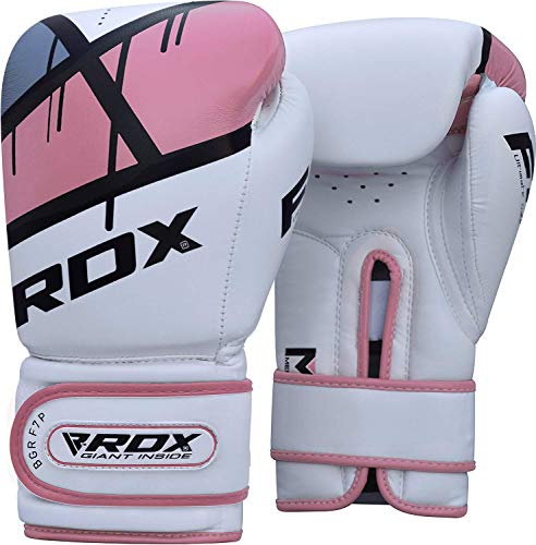 RDX Guantes de Boxeo Mujer para Entrenamiento y Muay Thai | Maya Hide Cuero Mitones para Kick Boxing, Sparring | Boxing Gloves para Combate Training, Saco Boxeo