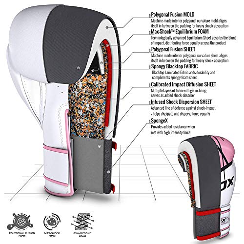 RDX Guantes de Boxeo Mujer para Entrenamiento y Muay Thai | Maya Hide Cuero Mitones para Kick Boxing, Sparring | Boxing Gloves para Combate Training, Saco Boxeo RDX Guantes de Boxeo Mujer para Entrenamiento y Muay Thai | Maya Hide Cuero Mitones para Kick Boxing, Sparring | Boxing Gloves para Combate Training, Saco Boxeo