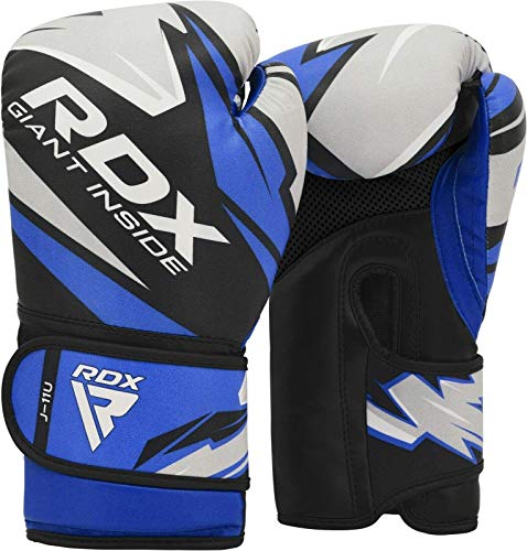 RDX Guantes de Boxeo Niño para Entrenamiento y Muay Thai, Junior Maya Hide Cuero Mitones para Sparring, Kick Boxing, Kids Boxing Gloves para Saco Boxeo, Training