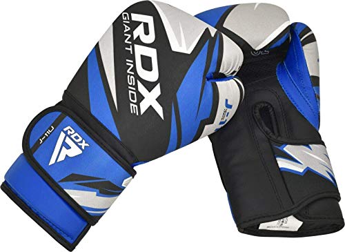 RDX Guantes de Boxeo Niño para Entrenamiento y Muay Thai, Junior Maya Hide Cuero Mitones para Sparring, Kick Boxing, Kids Boxing Gloves para Saco Boxeo, Training