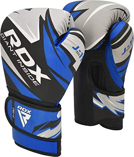 RDX Guantes de Boxeo Niño para Entrenamiento y Muay Thai, Junior Maya Hide Cuero Mitones para Sparring, Kick Boxing, Kids Boxing Gloves para Saco Boxeo, Training