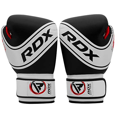 RDX Guantes de Boxeo Niño para Entrenamiento y Muay Thai | Maya Hide Cuero Junior 4oz, 6oz Mitones para Kick Boxing, Sparring | Combate Kids Boxing Gloves para Saco Boxeo Training