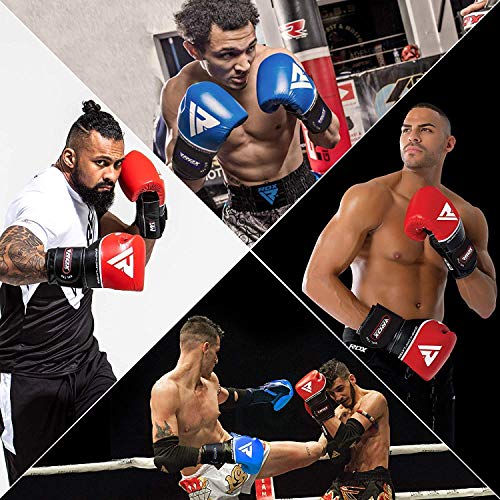 RDX Guantes de Boxeo para Entrenamiento y Muay Thai | Cuero Vacuno Mitones para Kick Boxing, Sparring | Boxing Gloves para Combate Training, Saco Boxeo