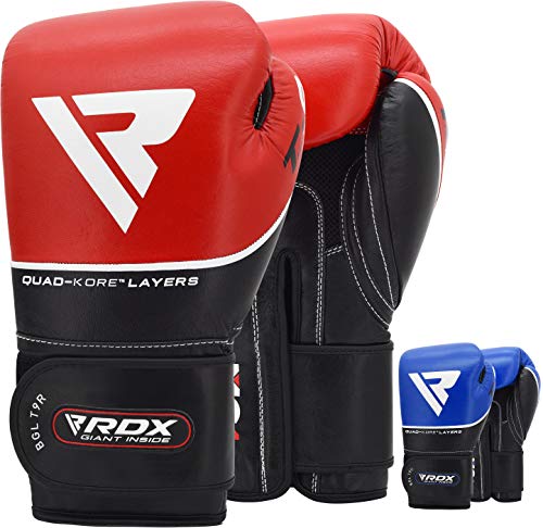 RDX Guantes de Boxeo para Entrenamiento y Muay Thai | Cuero Vacuno Mitones para Kick Boxing, Sparring | Boxing Gloves para Combate Training, Saco Boxeo