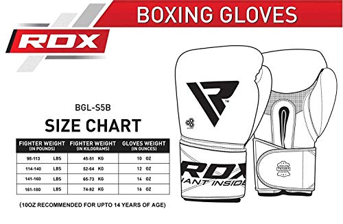 RDX Guantes de Boxeo para Entrenamiento y Muay Thai | Cuero Vacuno Mitones para Sparring, Kick Boxing | Boxing Gloves para Saco Boxeo, Combate Training