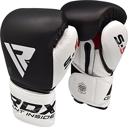 RDX Guantes de Boxeo para Entrenamiento y Muay Thai | Cuero Vacuno Mitones para Sparring, Kick Boxing | Boxing Gloves para Saco Boxeo, Combate Training RDX Guantes de Boxeo para Entrenamiento y Muay Thai | Cuero Vacuno Mitones para Sparring, Kick Boxing | Boxing Gloves para Saco Boxeo, Combate Training