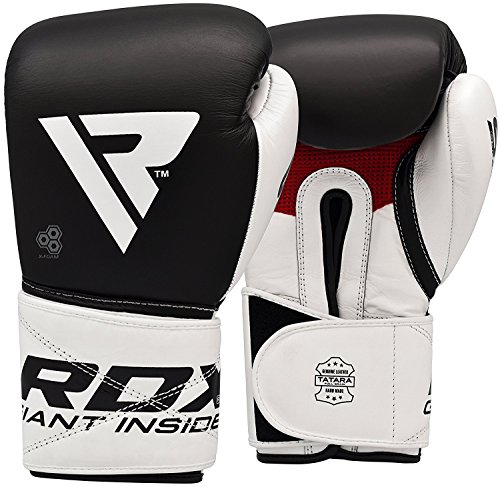 RDX Guantes de Boxeo para Entrenamiento y Muay Thai | Cuero Vacuno Mitones para Sparring, Kick Boxing | Boxing Gloves para Saco Boxeo, Combate Training