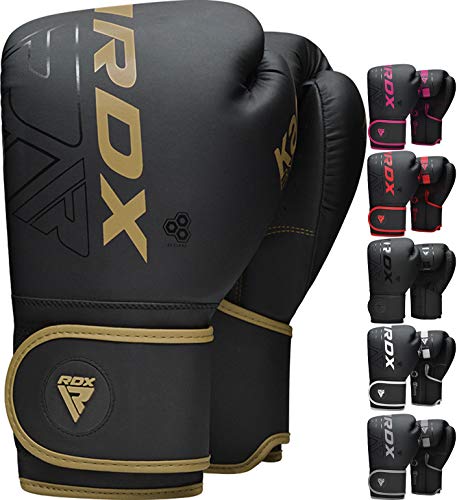 RDX Guantes de Boxeo para Entrenamiento y Muay Thai, Maya Hide Cuero Kara Mitones para Sparring, Kick Boxing, Boxing Gloves para Saco Boxeo, Artes Marciales Training