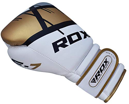 RDX Guantes de Boxeo para Entrenamiento y Muay Thai | Maya Hide Cuero Mitones para Kick Boxing, Sparring | Boxing Gloves para Combate Training, Saco Boxeo