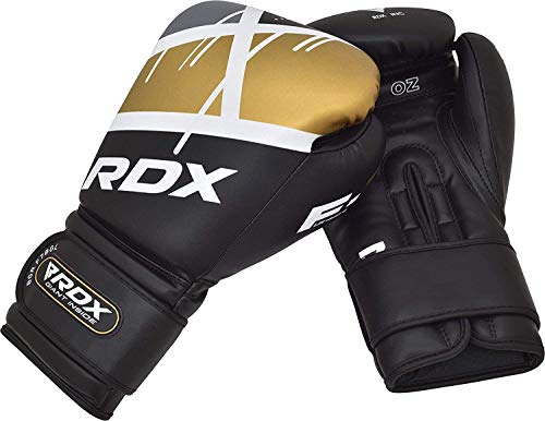 RDX Guantes de Boxeo para Entrenamiento y Muay Thai | Maya Hide Cuero Mitones para Kick Boxing, Sparring | Boxing Gloves para Combate Training, Saco Boxeo