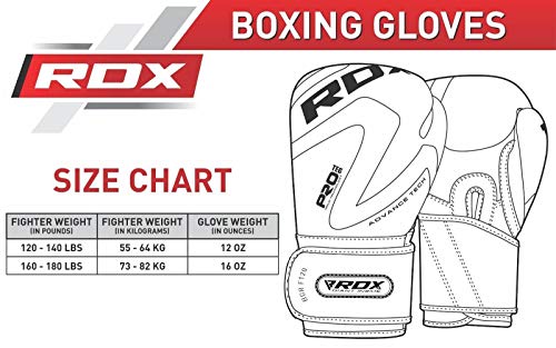 RDX Guantes de Boxeo para Entrenamiento y Muay Thai | Maya Hide Cuero Mitones para Sparring, Kick Boxing | Boxing Gloves para Combate Training, Saco Boxeo