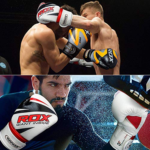 RDX Guantes de Boxeo para Entrenamiento y Muay Thai | Maya Hide Cuero Mitones para Sparring, Kick Boxing | Boxing Gloves para Combate Training, Saco Boxeo