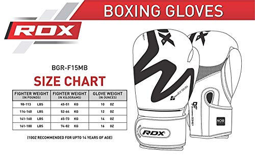 RDX Guantes de Boxeo para Muay Thai y Entrenamiento | Convex Cuero Mitones para Sparring, Kick Boxing | Boxing Gloves para Saco Boxeo, Combate Training