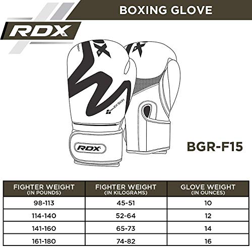 RDX Guantes de Boxeo para Muay Thai y Entrenamiento | Convex Skin Combat Cuero Mitones para Sparring, Kick Boxing | Boxing Gloves para Saco Boxeo, Combate Training RDX Guantes de Boxeo para Muay Thai y Entrenamiento | Convex Skin Combat Cuero Mitones para Sparring, Kick Boxing | Boxing Gloves para Saco Boxeo, Combate Training