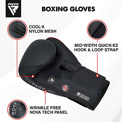 RDX Guantes de Boxeo para Muay Thai y Entrenamiento | Kalix Cuero Mitones para Sparring, Kick Boxing | Boxing Gloves para Saco Boxeo, Combate Training