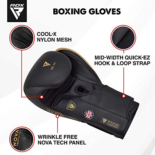 RDX Guantes de Boxeo para Muay Thai y Entrenamiento | Kalix Cuero Mitones para Sparring, Kick Boxing | Boxing Gloves para Saco Boxeo, Combate Training