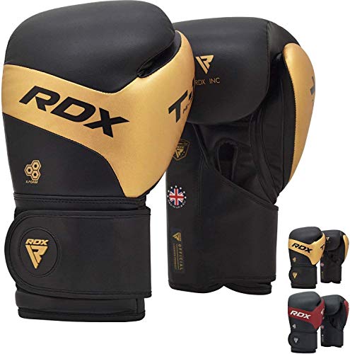 RDX Guantes de Boxeo para Muay Thai y Entrenamiento | Kalix Cuero Mitones para Sparring, Kick Boxing | Boxing Gloves para Saco Boxeo, Combate Training