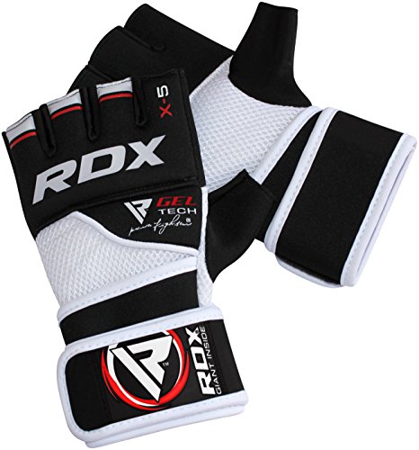 RDX, Guantes de gel MMA UFC lucha, saco de arena, guantes sparring, guantes de entrenamiento, Multicolor (Rojo/Negro/Blanco), talla del fabricante: XL