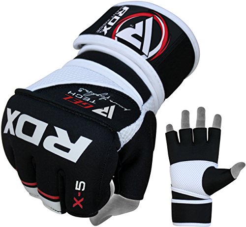 RDX, Guantes de gel MMA UFC lucha, saco de arena, guantes sparring, guantes de entrenamiento, Multicolor (Rojo/Negro/Blanco), talla del fabricante: XL