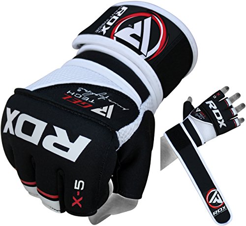 RDX, Guantes de gel MMA UFC lucha, saco de arena, guantes sparring, guantes de entrenamiento, Multicolor (Rojo/Negro/Blanco), talla del fabricante: XL