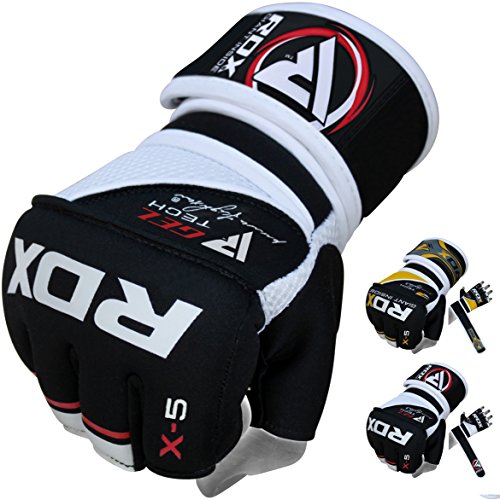 RDX, Guantes de gel MMA UFC lucha, saco de arena, guantes sparring, guantes de entrenamiento, Multicolor (Rojo/Negro/Blanco), talla del fabricante: XL