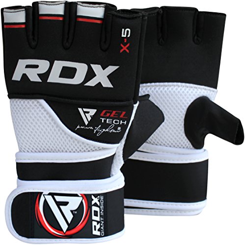 RDX, Guantes de gel MMA UFC lucha, saco de arena, guantes sparring, guantes de entrenamiento, Multicolor (Rojo/Negro/Blanco), talla del fabricante: XL