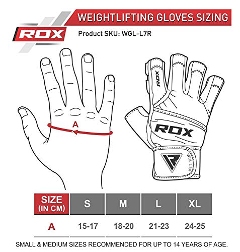 RDX Guantes Gimnasio Cuero con Muñequera Fitness Musculacion Culturismo Gym Levantamiento