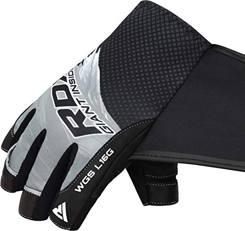 RDX Guantes Gimnasio Cuero con Muñequera Fitness Musculacion Culturismo Weightlifting Levantamiento Pesas Entrenamiento Halterofilia Powerlifting Workout Antideslizante Gym Gloves