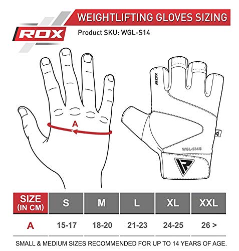 RDX Guantes Gimnasio Cuero Fitness Culturismo Musculacion Gym Levantamiento de Pesas Entrenamiento Halterofilia Powerlifting Antideslizante Workout Deportivos Weightlifting Gloves.