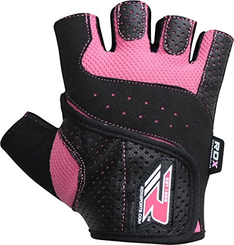 RDX Guantes Gimnasio Mujer Fitness Culturismo Musculacion Gym Levantamiento de Pesas Entrenamiento Halterofilia Deportivos Workout Powerlifting Chica Antideslizante Weightlifting Gloves