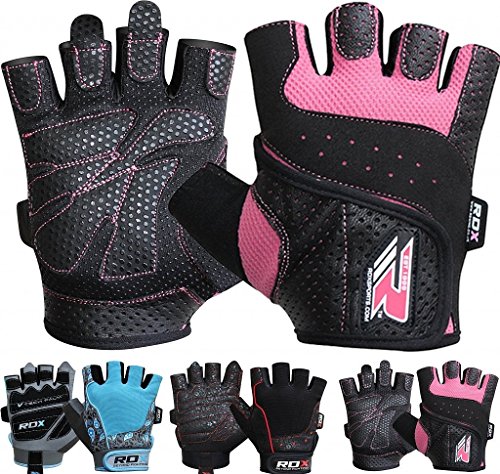 RDX Guantes Gimnasio Mujer Fitness Culturismo Musculacion Gym Levantamiento de Pesas Entrenamiento Halterofilia Deportivos Workout Powerlifting Chica Antideslizante Weightlifting Gloves