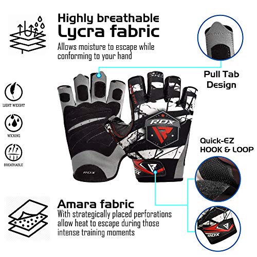 RDX Guantes Gimnasio Musculacion Pesas Fitness Levantamiento de Pesas Formación Entrenamiento físico de Culturismo RDX Guantes Gimnasio Musculacion Pesas Fitness Levantamiento de Pesas Formación Entrenamiento físico de Culturismo