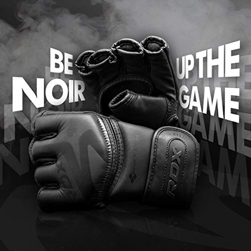 RDX Guantes MMA para Artes Marciales Entrenamiento, Convex Skin Grappling Guantillas, Bueno para Sparring, Lucha Libre, Saco de Boxeo, Kickboxing y Combate Training