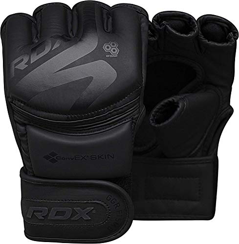 RDX Guantes MMA para Artes Marciales Entrenamiento, Convex Skin Grappling Guantillas, Bueno para Sparring, Lucha Libre, Saco de Boxeo, Kickboxing y Combate Training RDX Guantes MMA para Artes Marciales Entrenamiento, Convex Skin Grappling Guantillas, Bueno para Sparring, Lucha Libre, Saco de Boxeo, Kickboxing y Combate Training