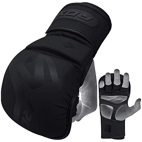 RDX Guantes MMA para Artes Marciales Entrenamiento, Convex Skin Sparring Guantillas, Bueno para Grappling, Muay Thai, Saco de Boxeo, Lucha Libre, Combate Training y Kickboxing