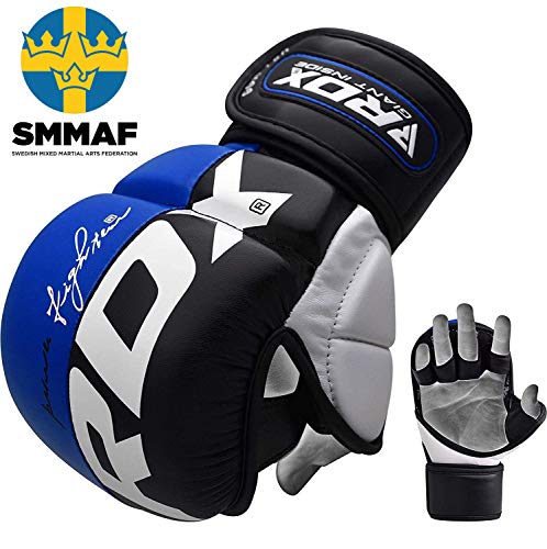 RDX Guantes MMA para Artes Marciales Entrenamiento, Cuero Grappling Guantillas, Bueno para Sparring, Muay Thai, Kickboxing, Saco de Boxeo, Combate Training y Lucha Libre RDX Guantes MMA para Artes Marciales Entrenamiento, Cuero Grappling Guantillas, Bueno para Sparring, Muay Thai, Kickboxing, Saco de Boxeo, Combate Training y Lucha Libre