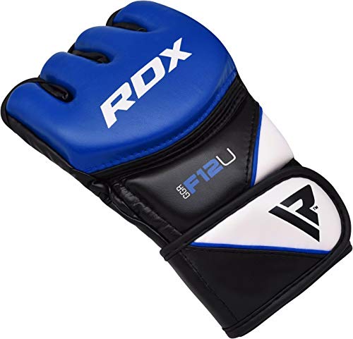 RDX Guantes MMA para Artes Marciales Entrenamiento, Maya Hide Cuero Grappling Guantillas, Bueno para Sparring, Kickboxing, Muay Thai, Saco de Boxeo, Lucha Libre y Combate Training