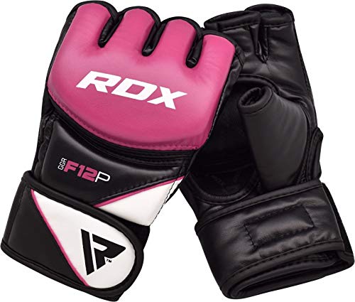 RDX Guantes MMA para Artes Marciales Entrenamiento, Maya Hide Cuero Grappling Guantillas, Bueno para Sparring, Kickboxing, Muay Thai, Saco de Boxeo, Lucha Libre y Combate Training